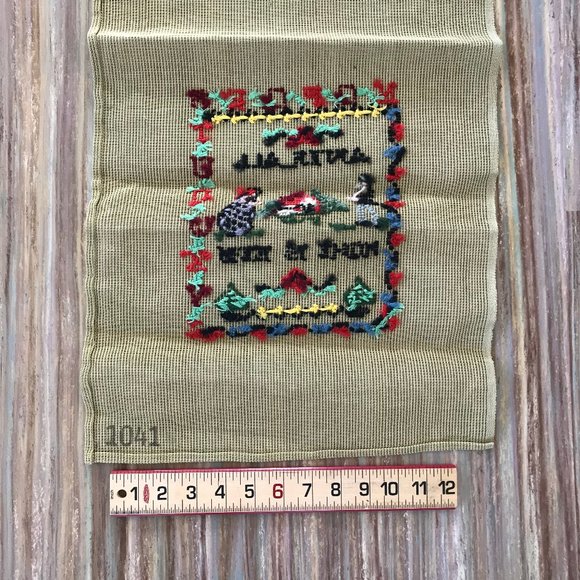 Completed Needlepoint After All Home Is Best Rustic Embroidery Sampler Bucilla - Picture 5 of 5
